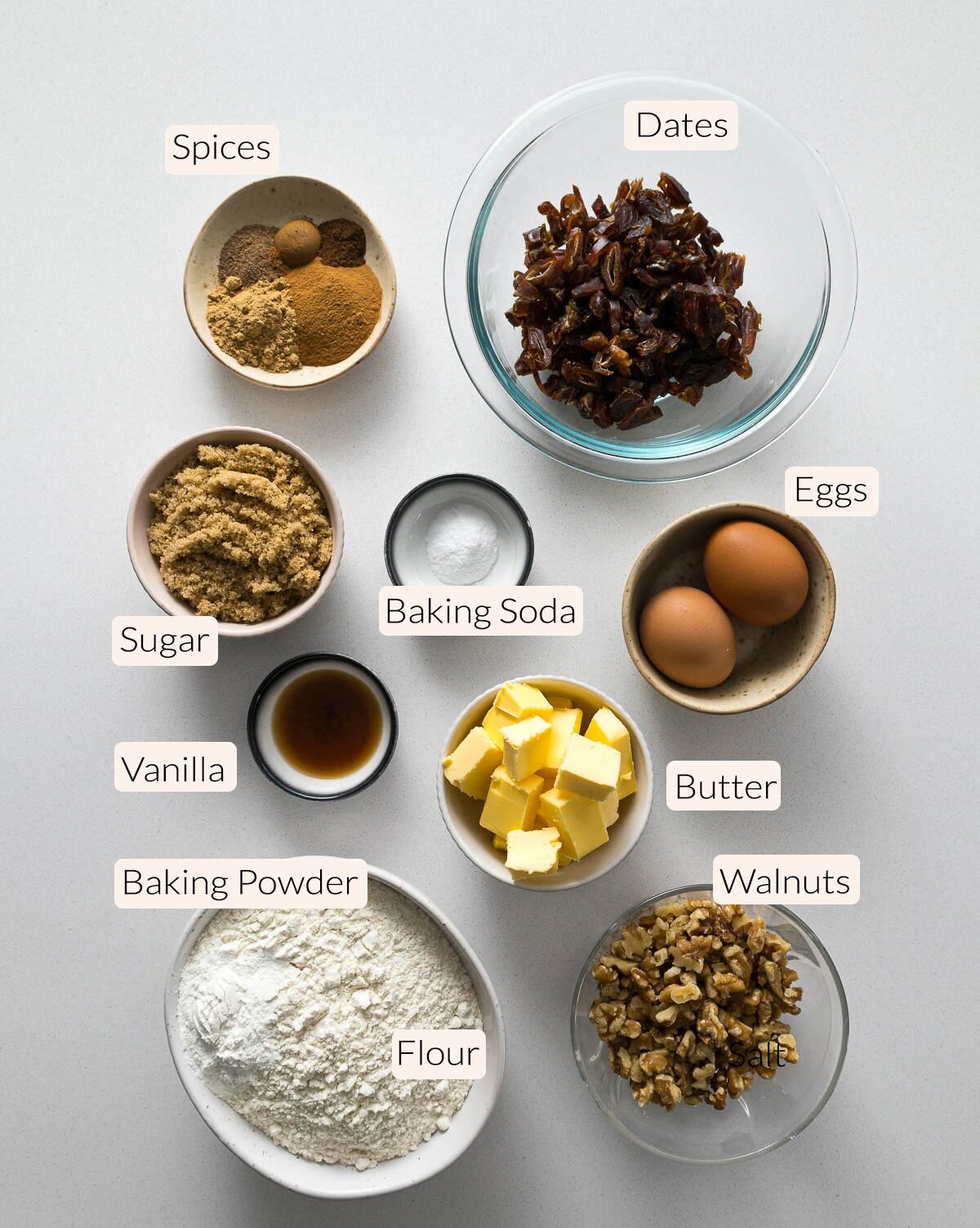 date and walnut cake ingredients