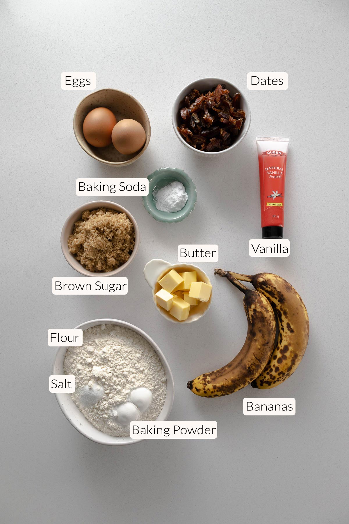 Banana Date Loaf Ingredients